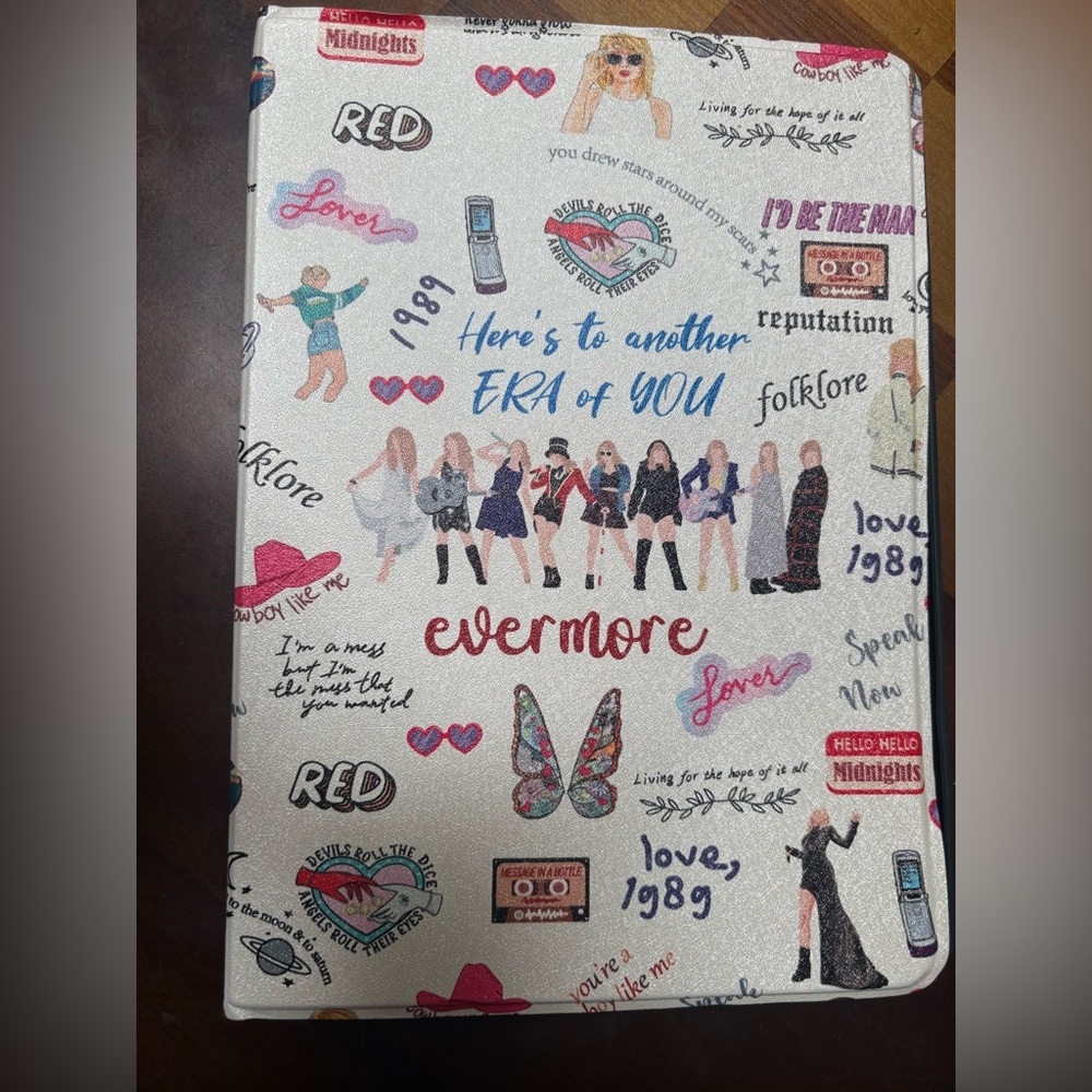 Taylor Swift Evermore White Multi-Color Tablet Cover